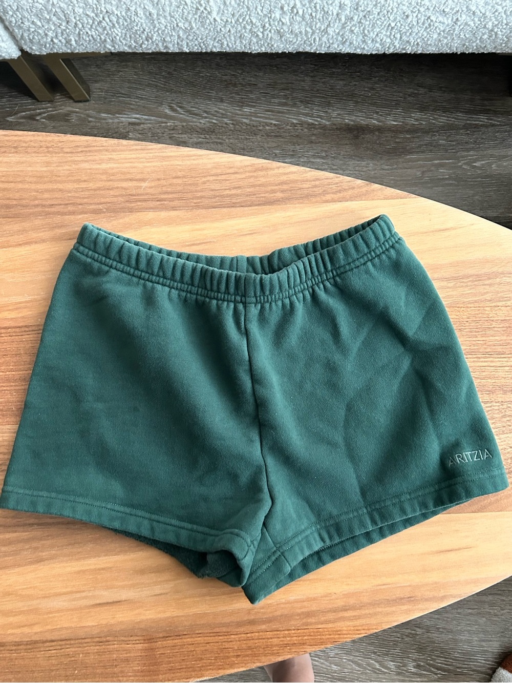 Aritzia Dark Green Girls' Cozy Sweatfleece Perfect Hi-Rise Mini Short